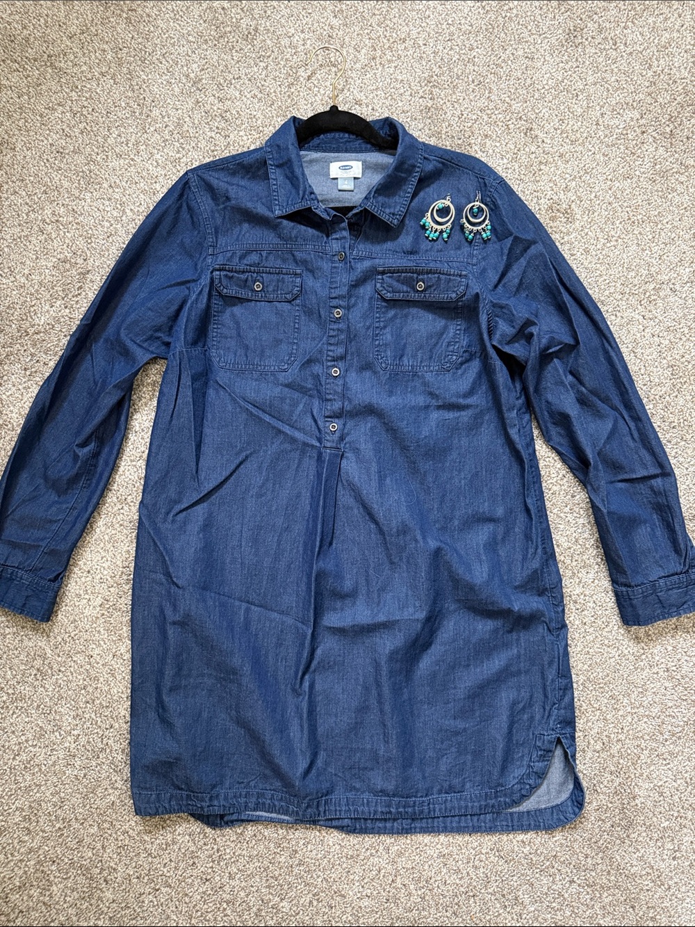 Old Navy Indigo Button-Up Shirt Dress